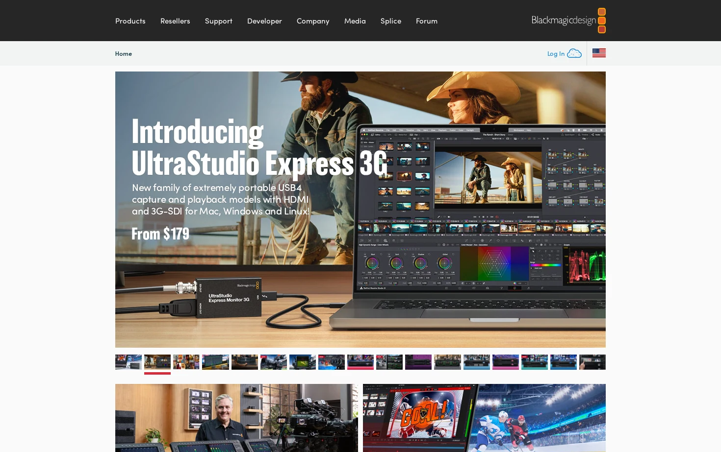 Blackmagic Design 页面快照